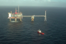 Aerial of Sleipner oil and CCS platform