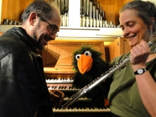 Johanna Rabe, Flötistin aus Curslack, und Rainer Selle, Domorganist in Schleswig