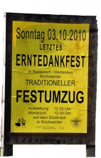 Ankündigungsplakat Erntedankumzug Kirchwerder 2010 Ankündigungsplakat Erntedankumzug Kirchwerder 2010